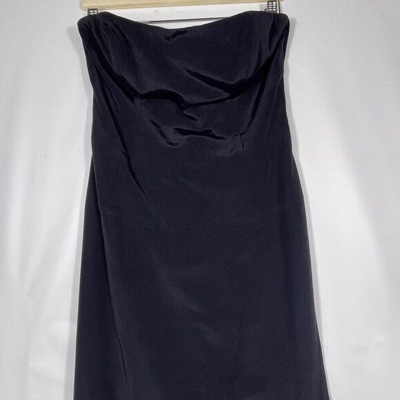 Nicole Miller Black Strapless Draped Bodice Evening Maxi Dress Size 6 - Picture 5 of 14